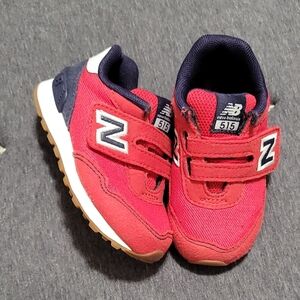 New Balance Kids Red and Navy Sneakers